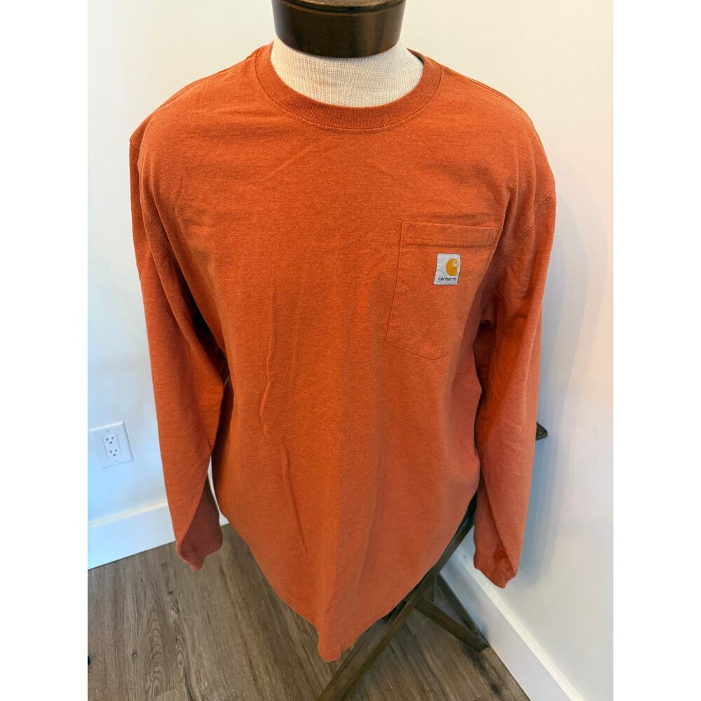 Carhartt Men's Original Fit Long Sleeve Logo Pocket Work T-Shirt Size XL Tall